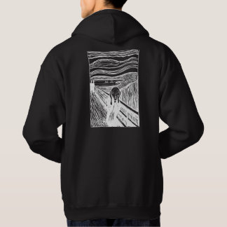 The Scream by Edvard Munch – White Line Art   Hoodie