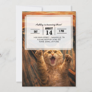 The Scream Cat Parody Art                          Invitation