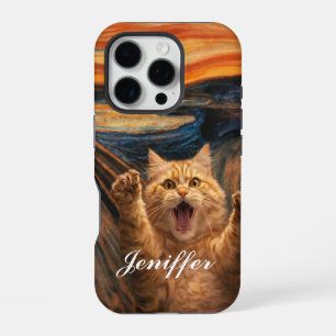 The Scream Cat Parody Art iPhone 16 Pro Case