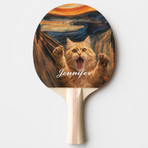 The Scream Cat Parody Art Ping Pong Paddle