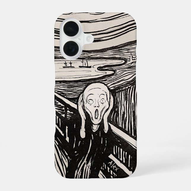 The Scream – Edvard Munch – Custom Text  iPhone 16 Case (Back)
