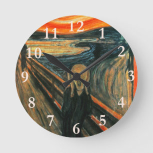 The Scream Edvard Munch Modern Expressionist Art Round Clock