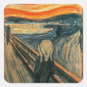 The Scream Edvard Munch Modern Expressionist Art Square Sticker