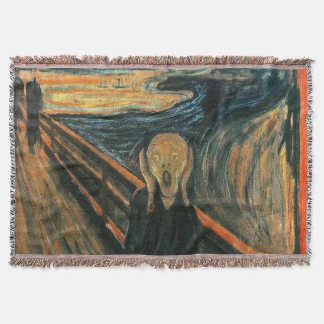 The Scream Edvard Munch Modern Expressionist Art Throw Blanket (Front)