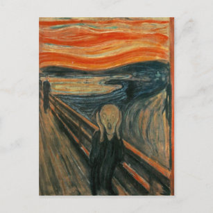 The Scream - Edvard Munch. Painting Artwork. Postcard