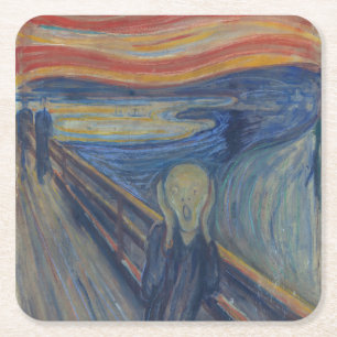 The Scream, Edvard Munch Square Paper Coaster