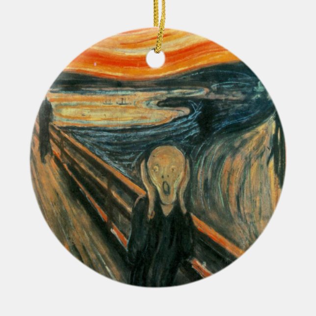 The Scream Edward Munch Screaming Ceramic Tree Decoration (Front)