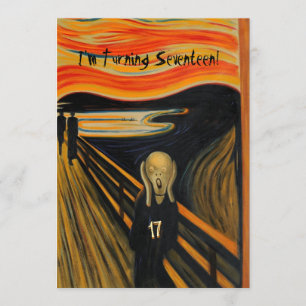 The Scream - Funny 17th Birthday Invitation