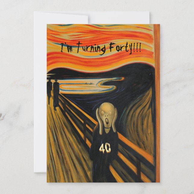 The Scream - Funny 40th Birthday Invitation (Front)