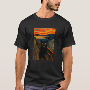 The Scream Funny Cat Painting Famous Artist Kitten T-Shirt