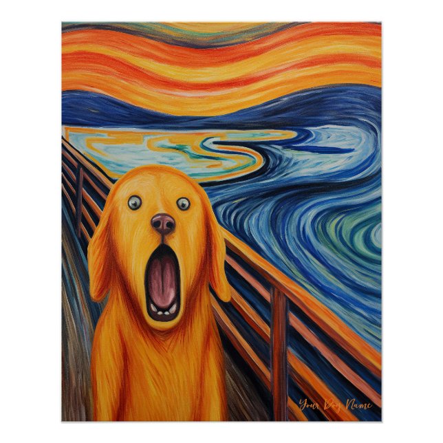 The Scream - Golden Retriever Dog 001 - Pall Munch Poster (Front)