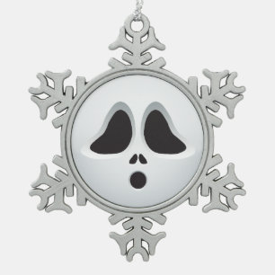 The scream Halloween Emoji Snowflake Pewter Christmas Ornament