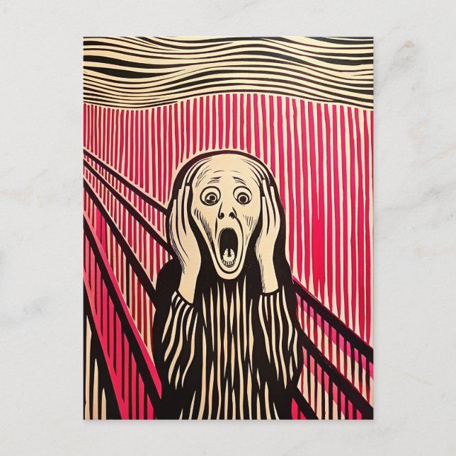 The Scream MUNCH BAUHAUS optical illusion style Postcard (Front)