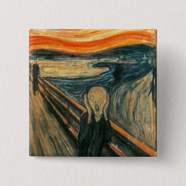 The Scream Munch Modern Art Abstract 15 Cm Square Badge (Front)