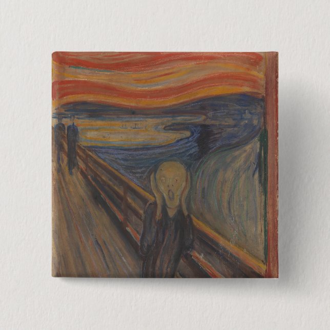 The Scream of Nature by Edvard Munch 1893 15 Cm Square Badge (Front)