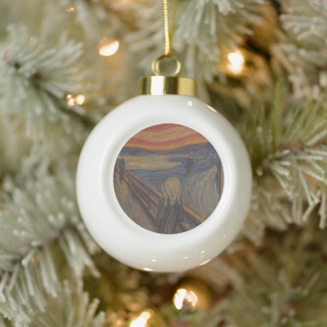 The Scream of Nature by Edvard Munch 1893 Ceramic Ball Christmas Ornament (Tree)