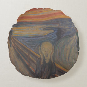 The Scream of Nature by Edvard Munch 1893 Round Cushion