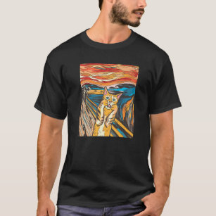 The Scream Picture Munch Cats Mice Parody Men Wome T-Shirt