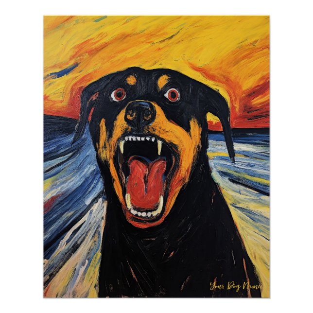 The Scream - Rottweiler Dog 003 - Pall Munch Poster (Front)