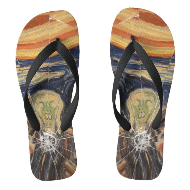 The Scream Shattered Flip Flops (Footbed)