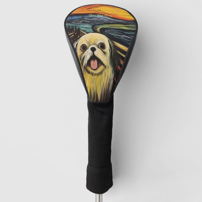 The Scream - Shih Tzu Dog 002 - Pall Munch Golf Head Cover (Front)