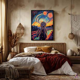 The Scream Synthwave Cyberpunk Art Poster