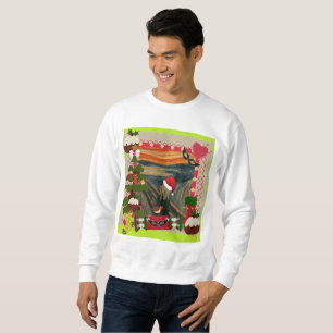 the scream ugly christmas mens sweatshirt