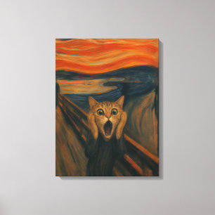 The Screaming Cat Parody Classic Art Funny Canvas Print