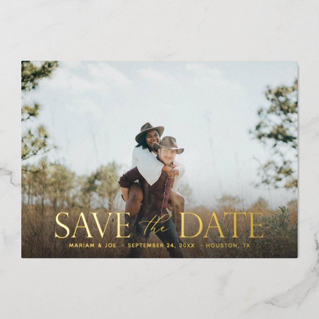 The Script H Modern 2 Photo Save the Date (Front)