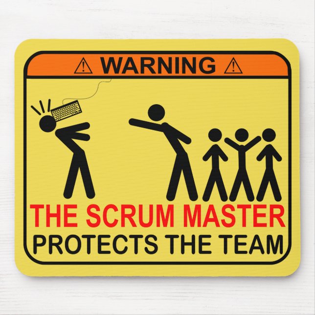 The Scrum Master Protects The Team Mouse Mat (Front)