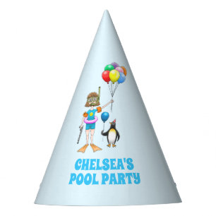 The scuba diver girl and the penguin party hat