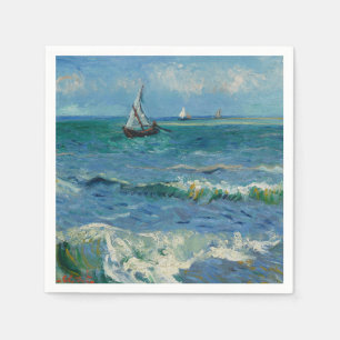 The Sea at Les Saintes Maries de la Mer Van Gogh Napkin