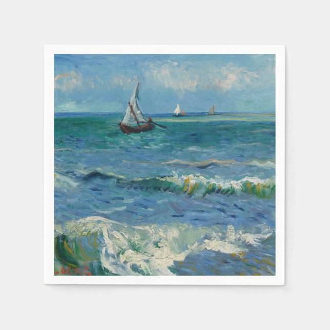 The Sea at Les Saintes Maries de la Mer | Van Gogh Napkin (Front)