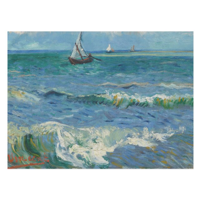 The Sea at Les Saintes Maries de la Mer | Van Gogh Tablecloth (Front (Horizontal))