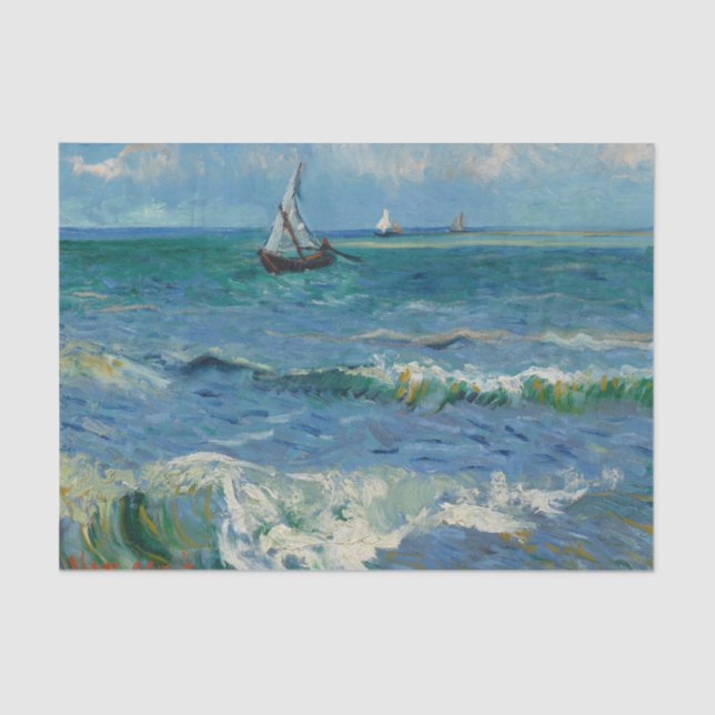 The Sea at Les Saintes Maries de la Mer | Van Gogh Tissue Paper (Front)