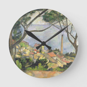 The Sea at l'Estaque, 1878 Round Clock