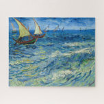 The Sea at Saintes-Maries by Vincent van Gogh Jigsaw Puzzle<br><div class="desc">Vincent van Gogh - The Sea at Saintes-Maries,  1888. 
Vincent Willem van Gogh (1853-1890) was a Dutch Post-Impressionist painter who posthumously became one of the most famous and influential figures in Western art history.</div>