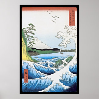 The sea at Satta in Suruga Province Poster