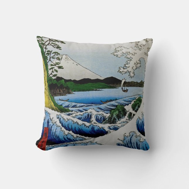The Sea at Suruga Province, 1858 Cushion (Front)