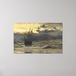The Sea-Beach after a Storm  Time, Dawn Canvas Print