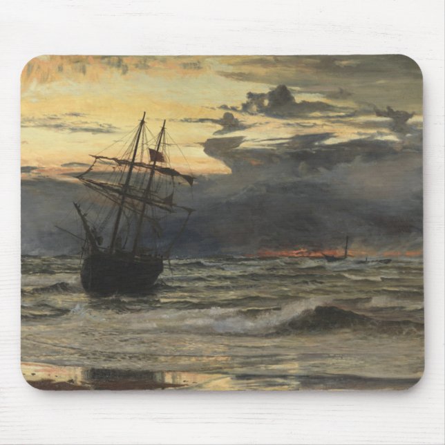 The Sea-Beach after a Storm  Time, Dawn Mouse Mat (Front)