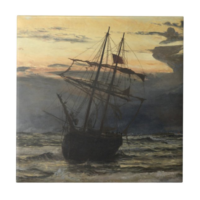 The Sea-Beach after a Storm  Time, Dawn Tile (Front)