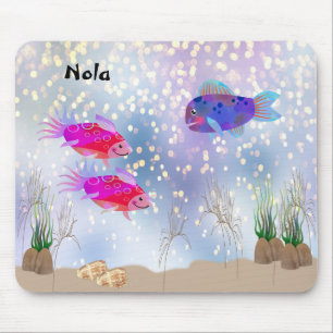 The Sea Cute Fish & Plants Mouse Mat