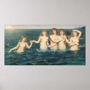 The Sea Maidens   Evelyn De Morgan Poster