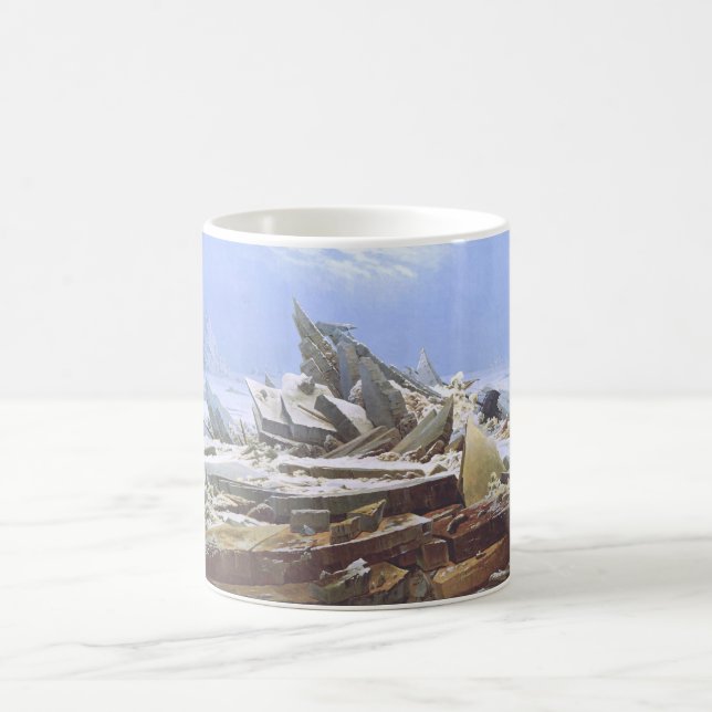 The Sea of Ice (by Caspar David Friedrich) Coffee Mug (Center)