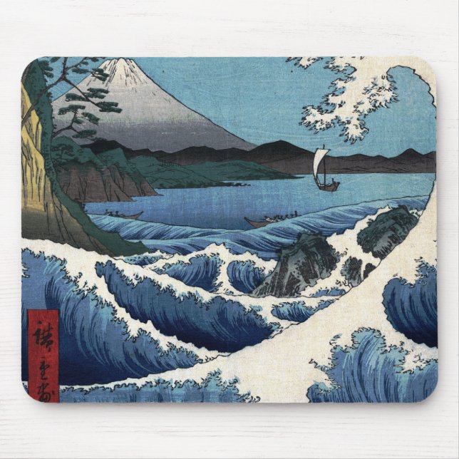 The Sea off Satta in Suruga Province, Hiroshige Mouse Mat (Front)