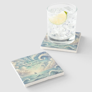 The Sea & Quote Stone Coaster