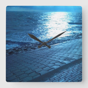 The Sea Shore, Serenity Blue Nature Photo Clock
