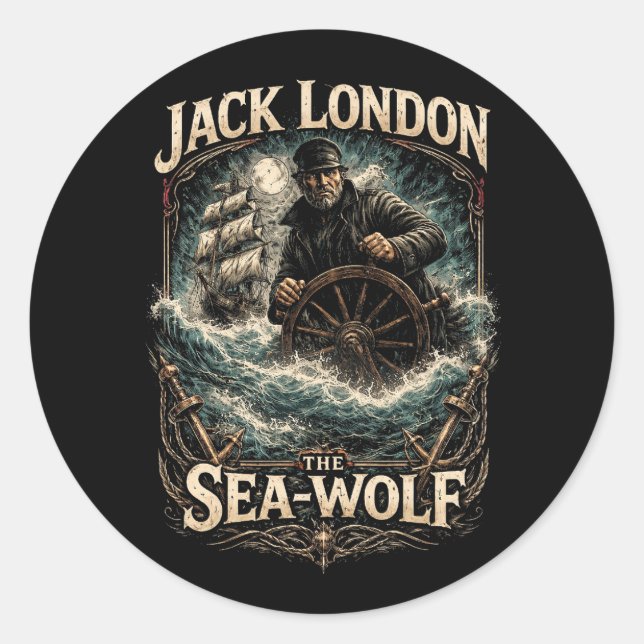 The Sea-Wolf Classic Round Sticker (Front)