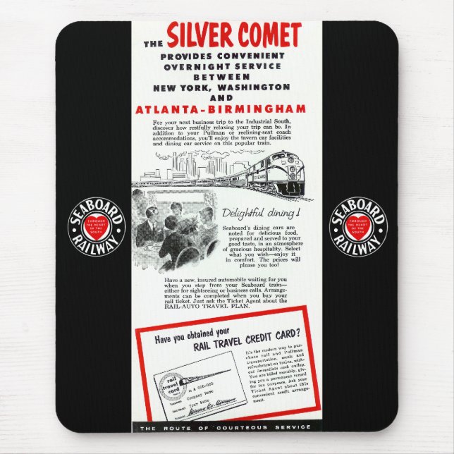 The Seaboard RailRoad Silver Comet Train Mouse Mat (Front)